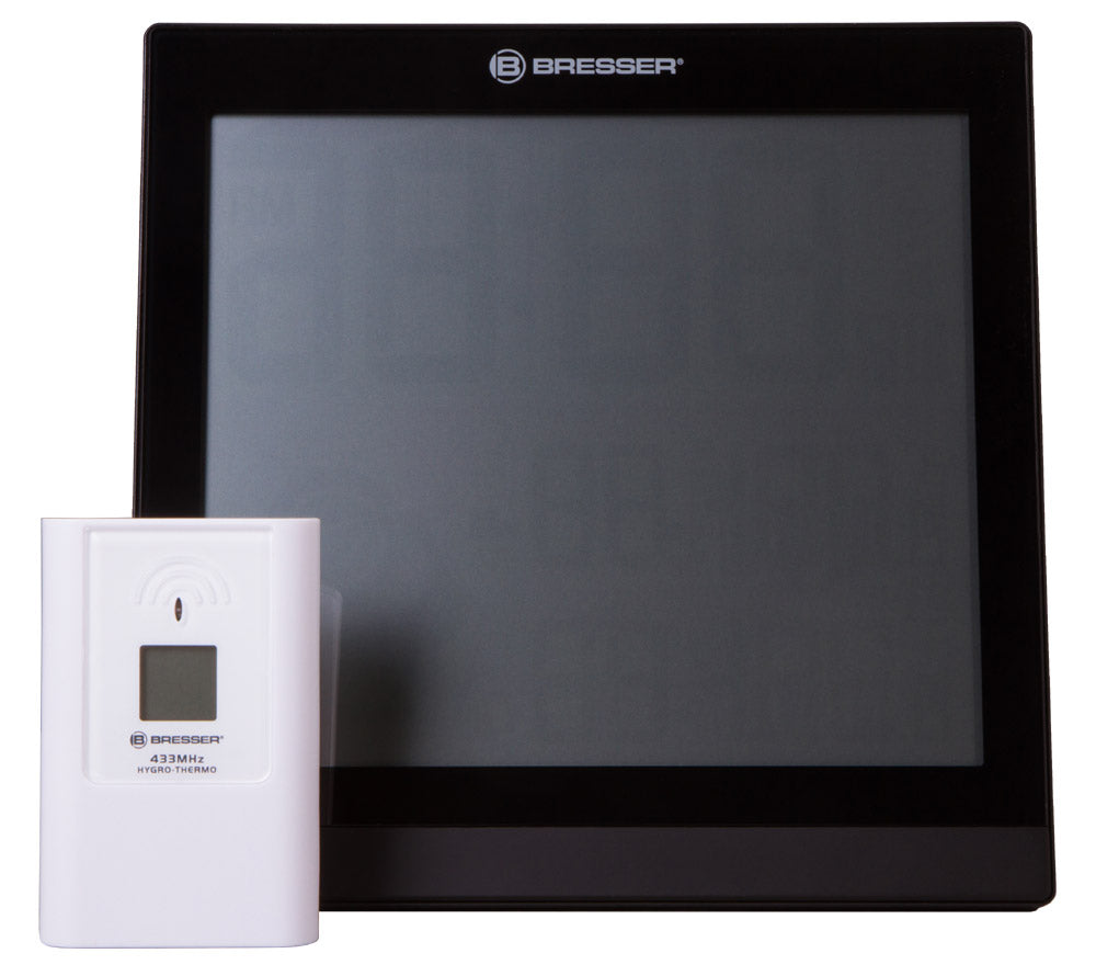 Orologio da parete meteorologico Bresser Temeotrend JC LCD, nero
