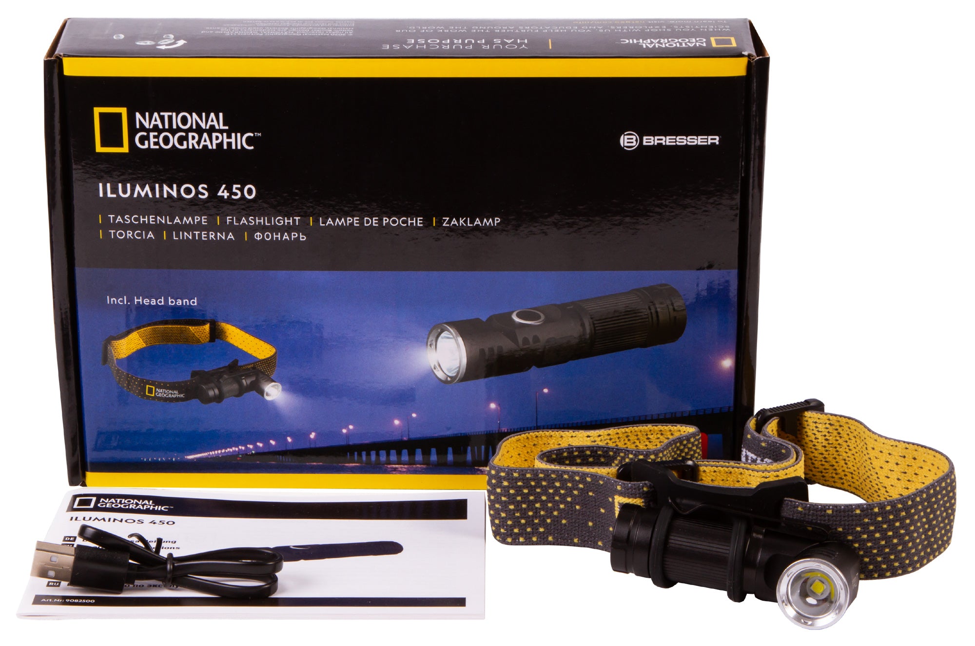 Torcia Bresser National Geographic ILUMINOS 450 LED con supporto testa