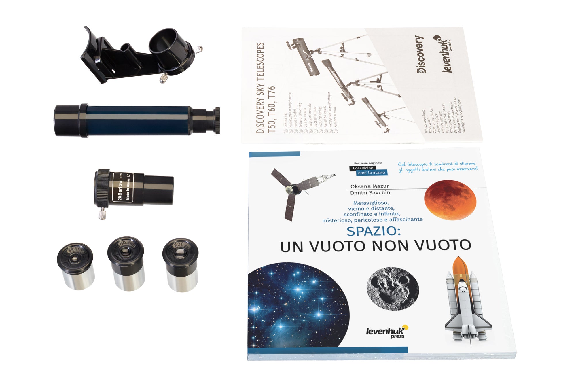 Telescopio Levenhuk Discovery Sky T76 con libro