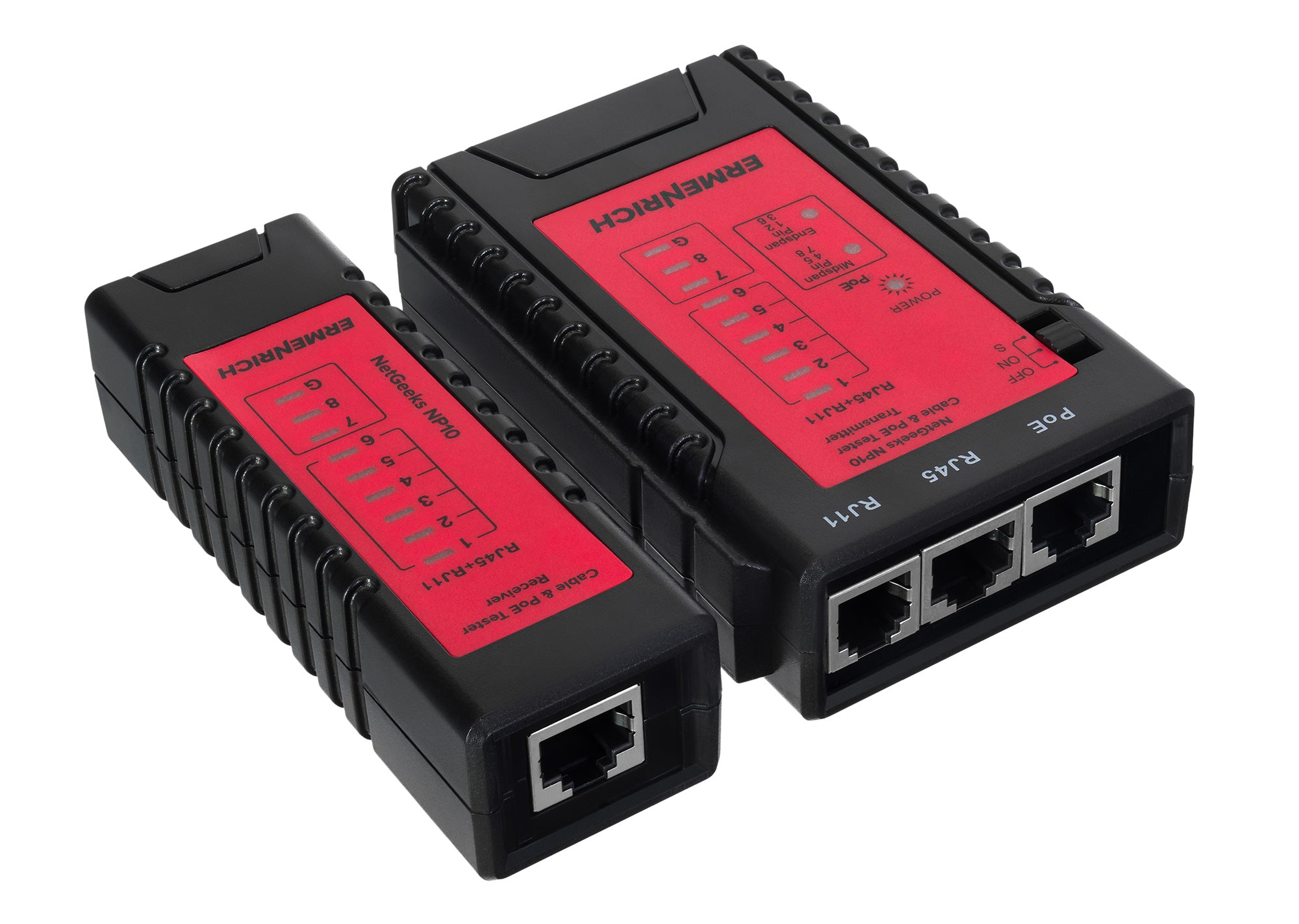 Tester per cavi di rete e PoE Ermenrich NetGeeks NP10