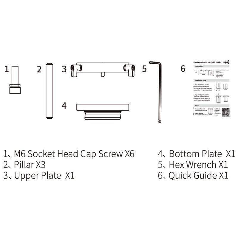 Prolunga per colonna PE160 per AM5 / AM3