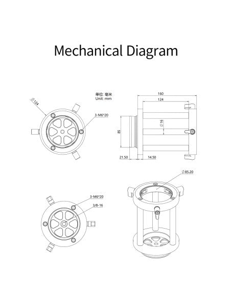 Estensione colonna per montaggio AM5N/AM3N da 160 mm