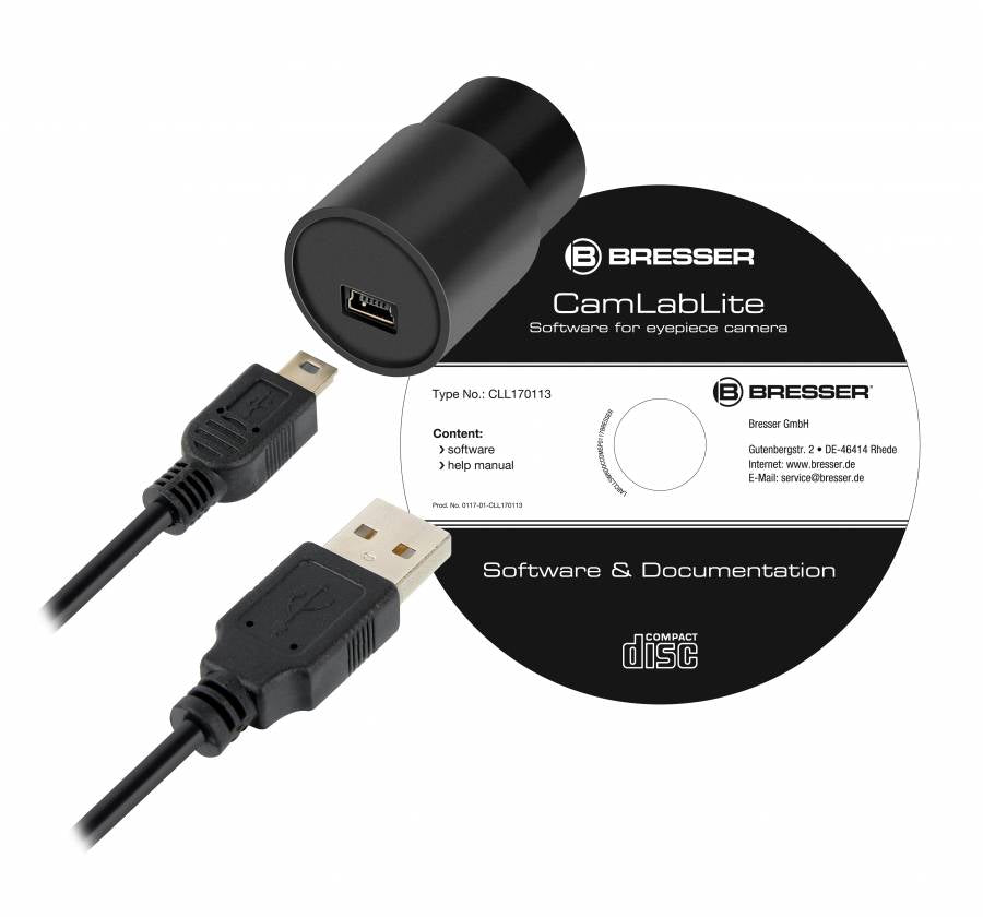 Microscopio Bresser Biolux NV 20–1280x con fotocamera oculare HD USB