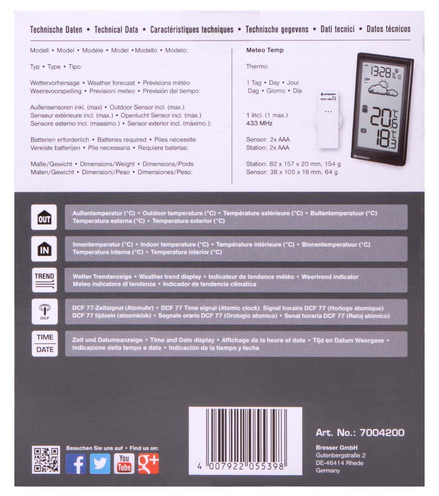 Stazione meteo Bresser Temp