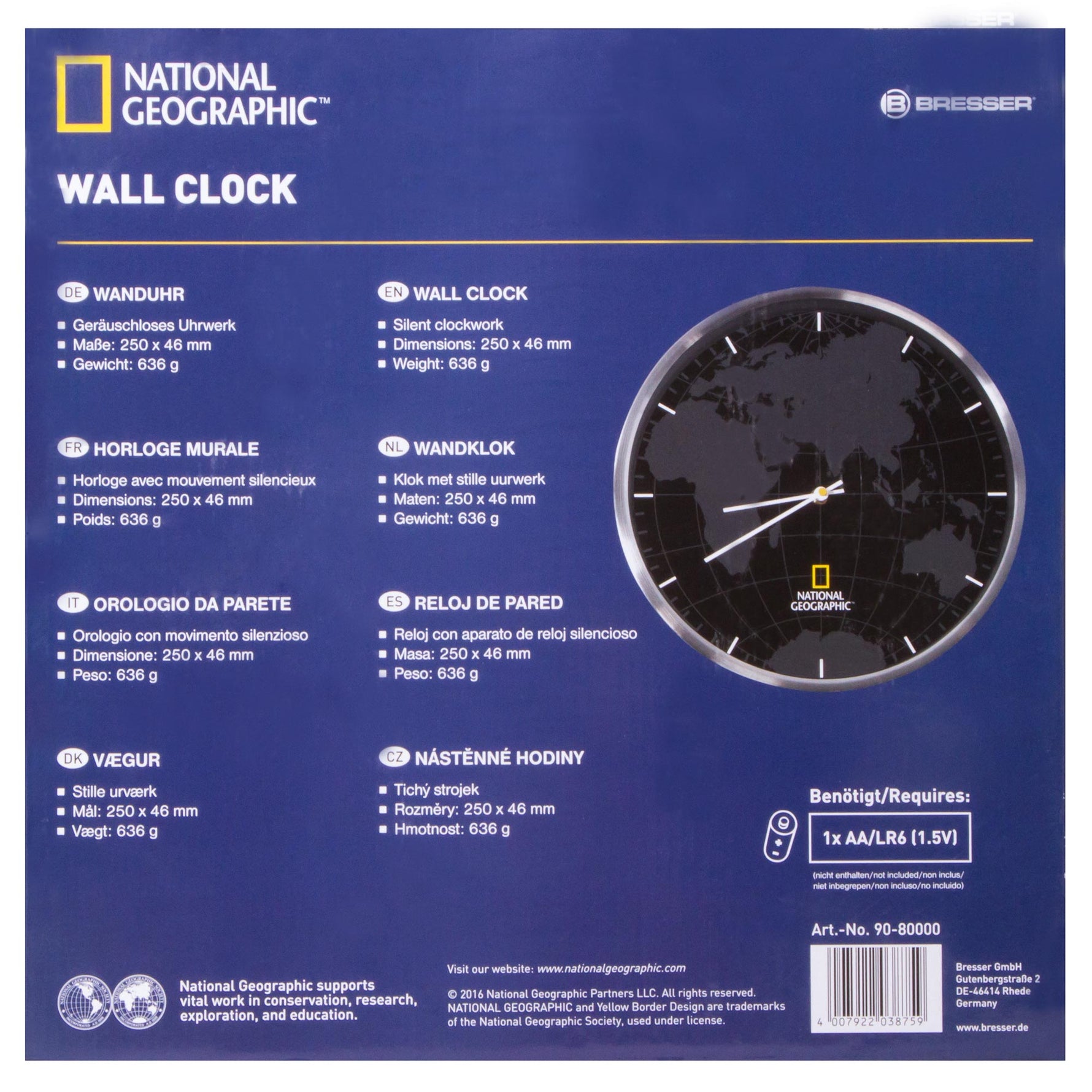 Orologio da parete Bresser National Geographic 30 cm