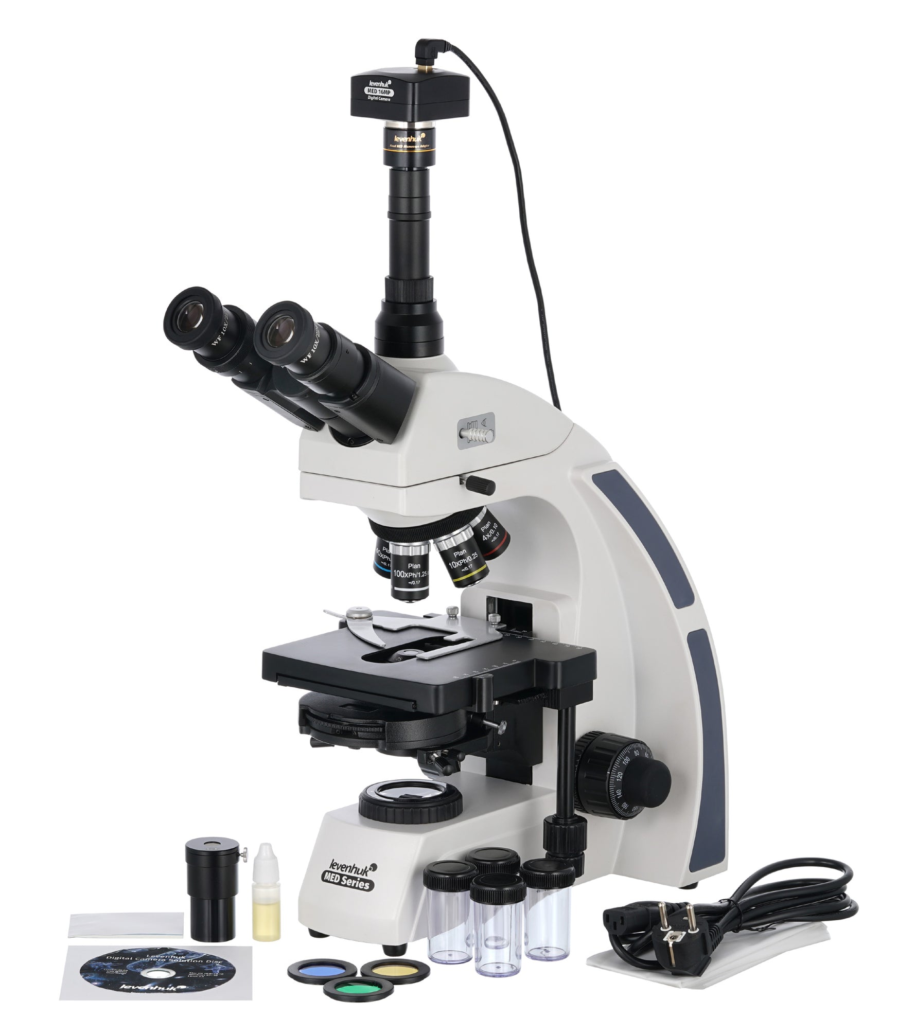 Microscopio trinoculare digitale Levenhuk MED D45T