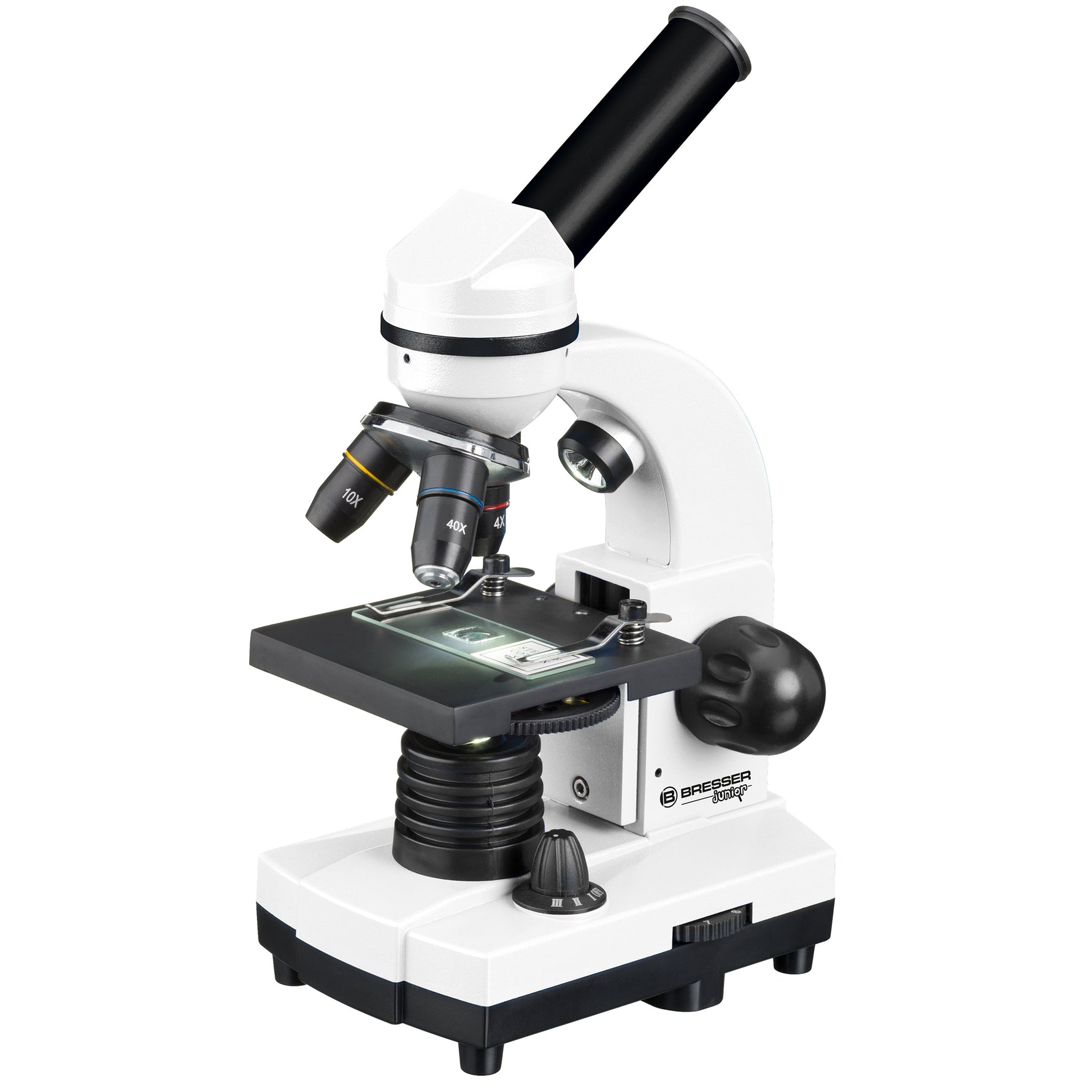 Microscopio Bresser Junior Biolux SEL 40–1600x con custodia, bianco