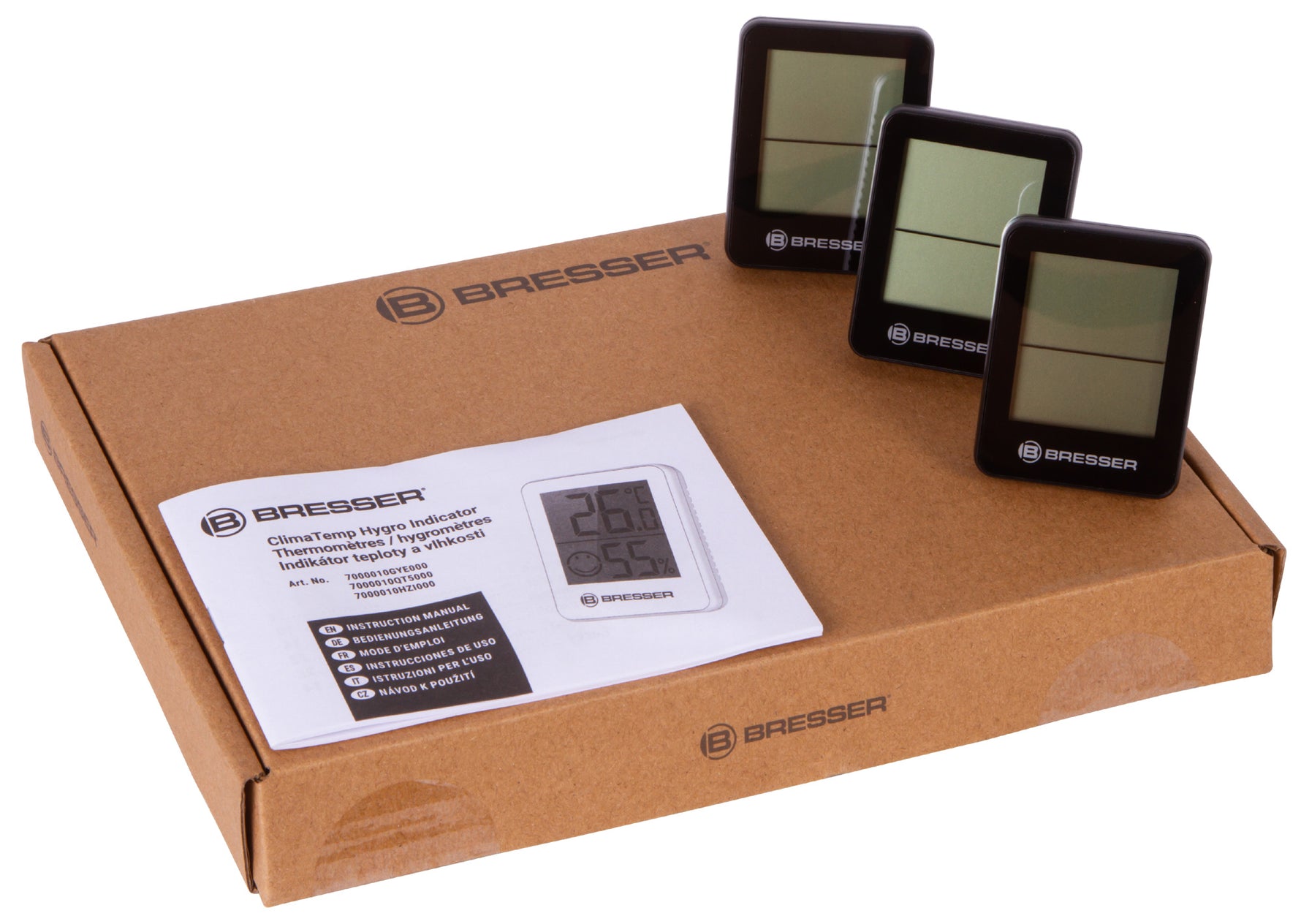 Bresser Set di 3 igrometri Temeo, nero