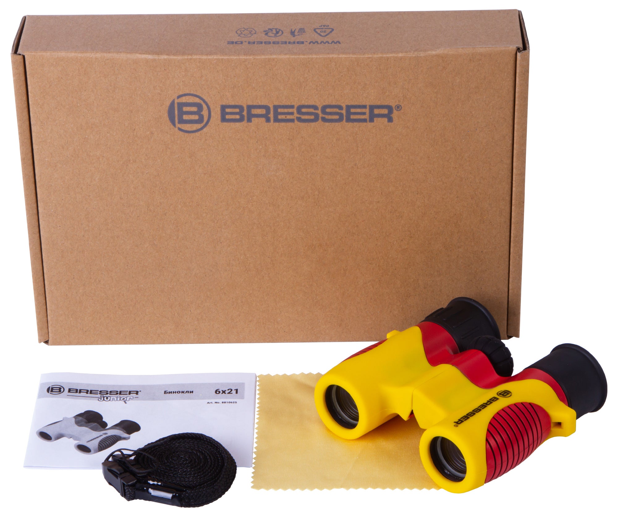 Binocolo per bambini Bresser Junior 6x21, giallo