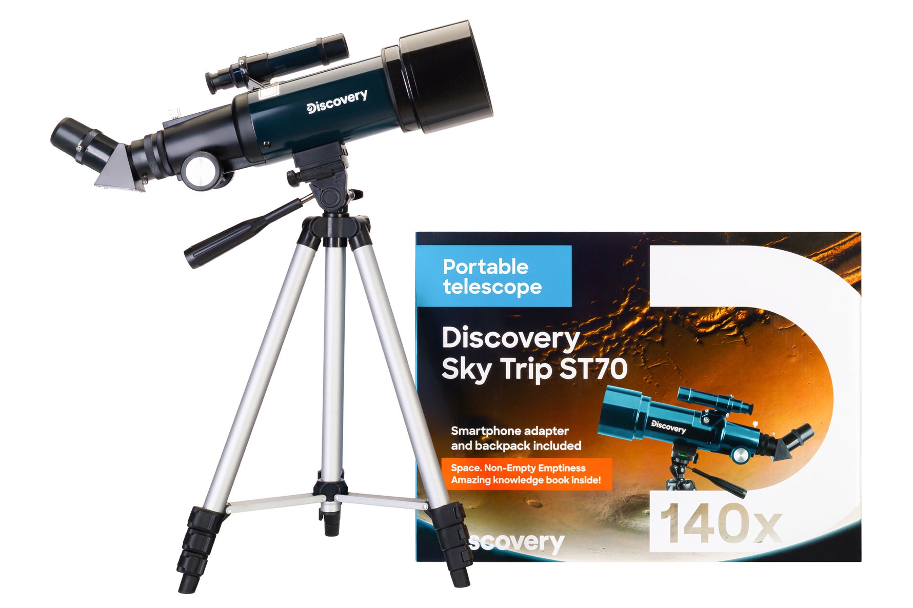 Telescopio Levenhuk Discovery Sky Trip ST70 con libro