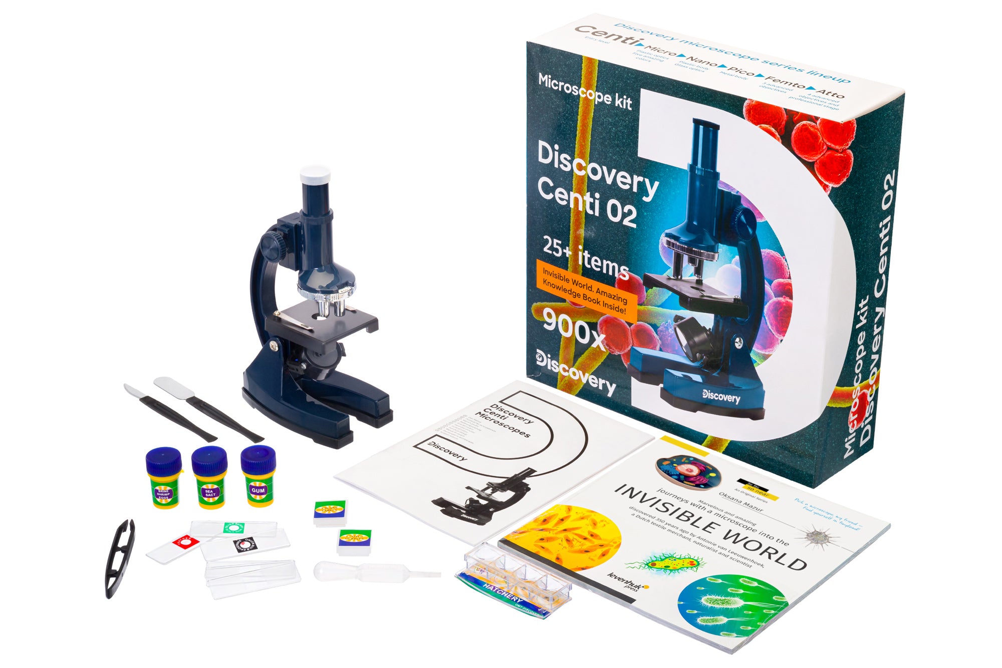 Microscopio Levenhuk Discovery Centi 02 con libro
