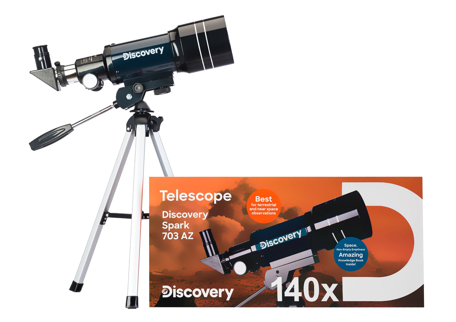 Telescopio Levenhuk Discovery Spark 703 AZ con libro