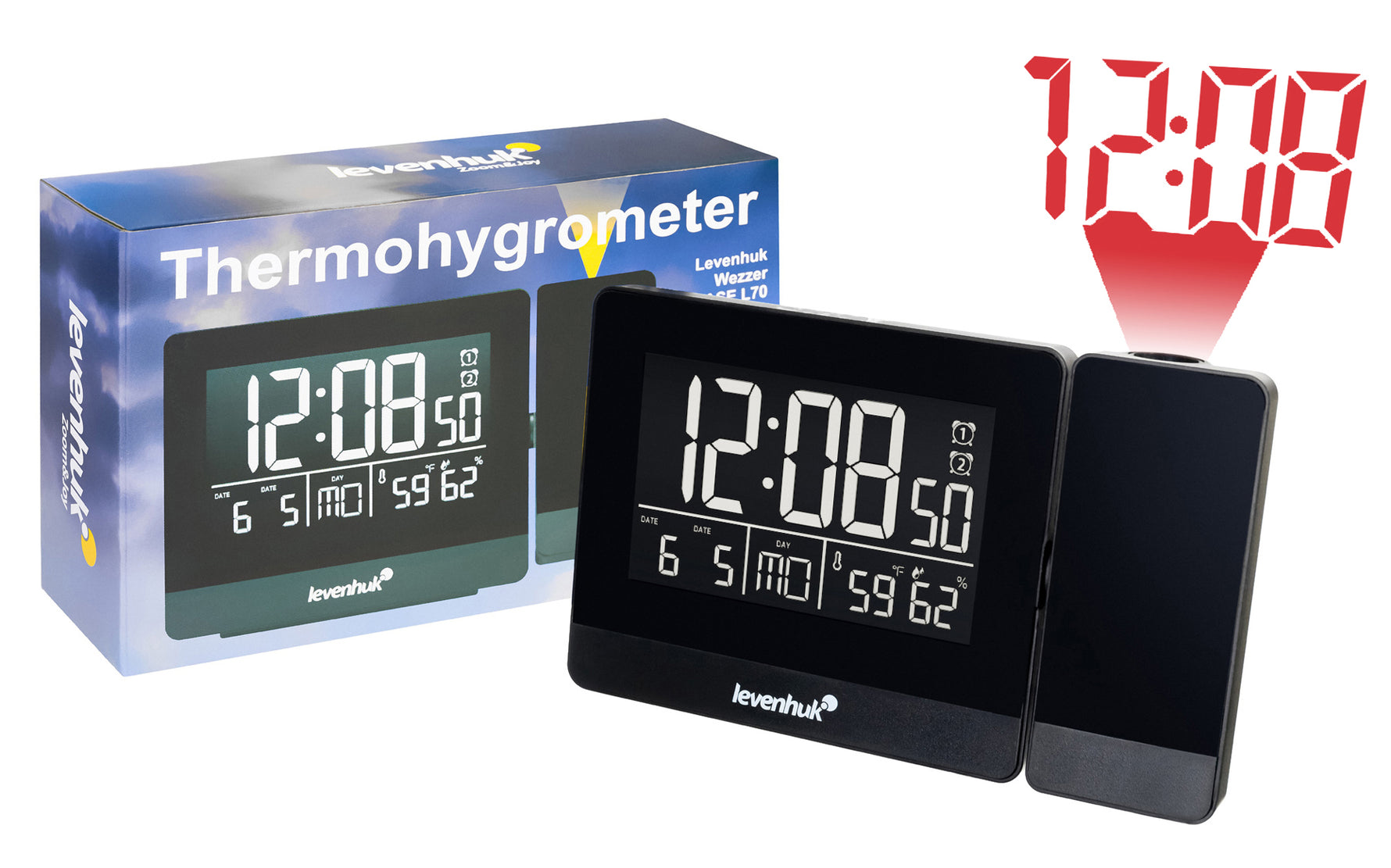 Termometro Levenhuk Wezzer BASE L70 con proiettore e orologio