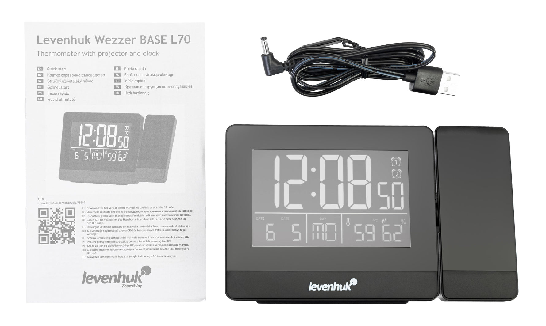 Termometro Levenhuk Wezzer BASE L70 con proiettore e orologio