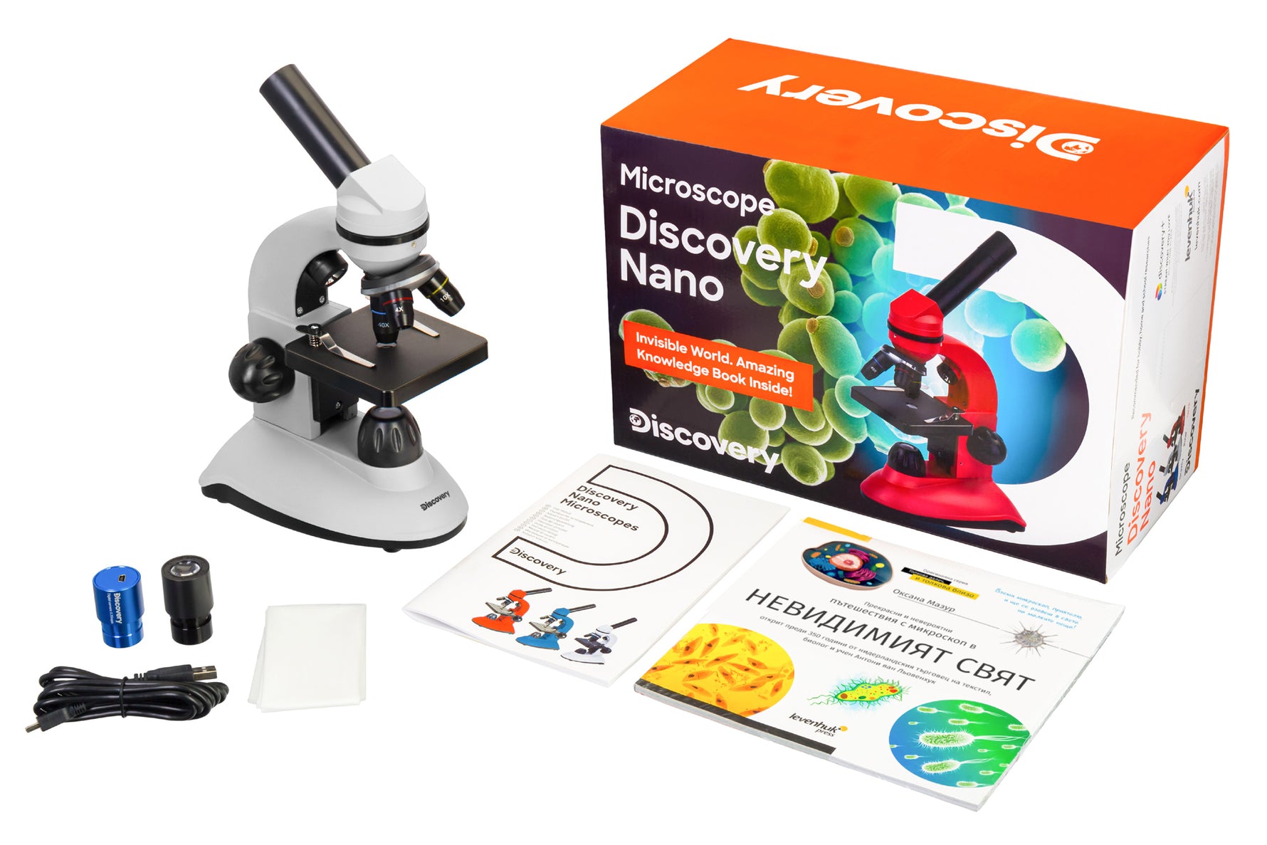 Microscopio digitale Levenhuk Discovery Nano Polar con libro