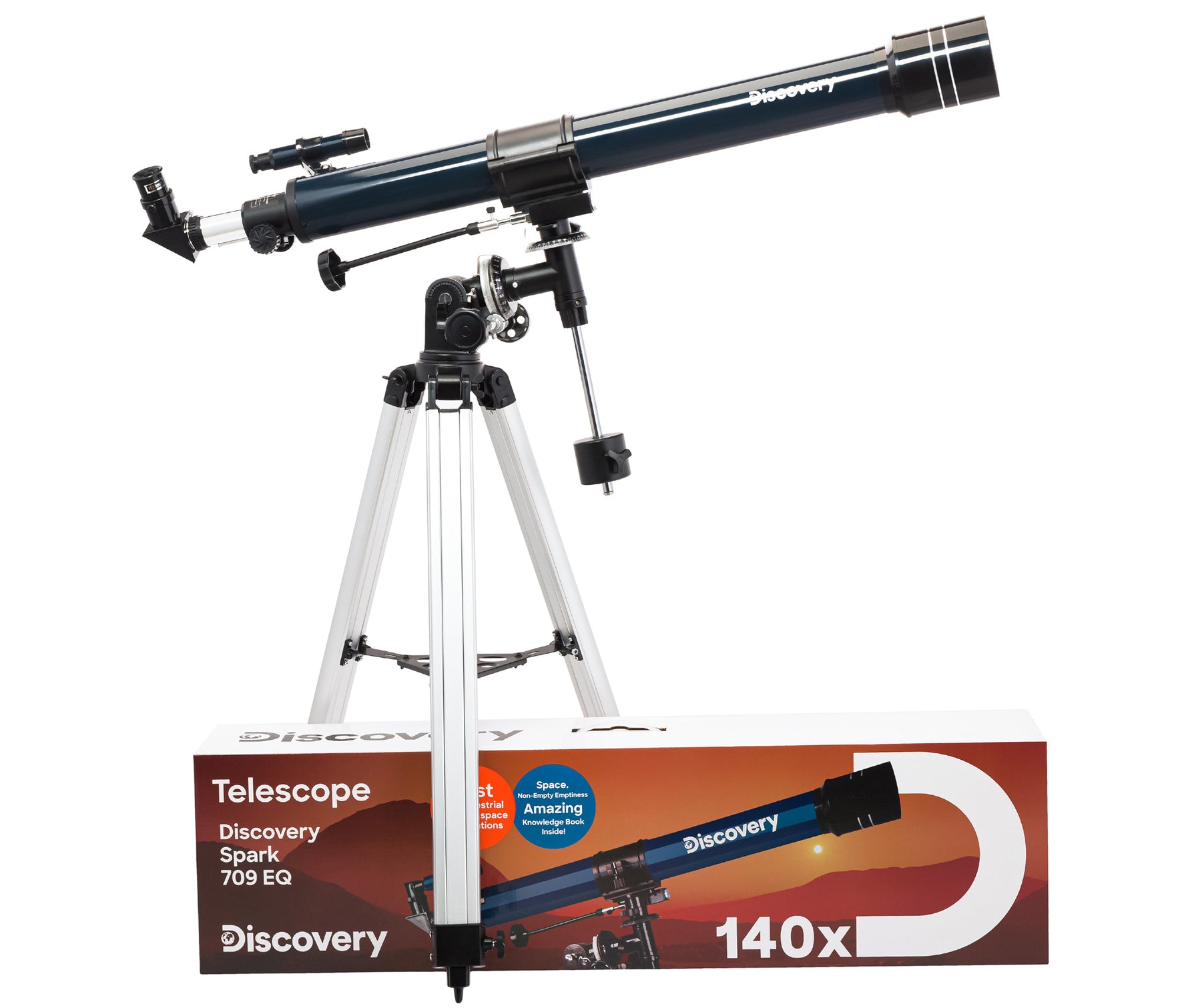 Telescopio Levenhuk Discovery Spark 709 EQ con libro