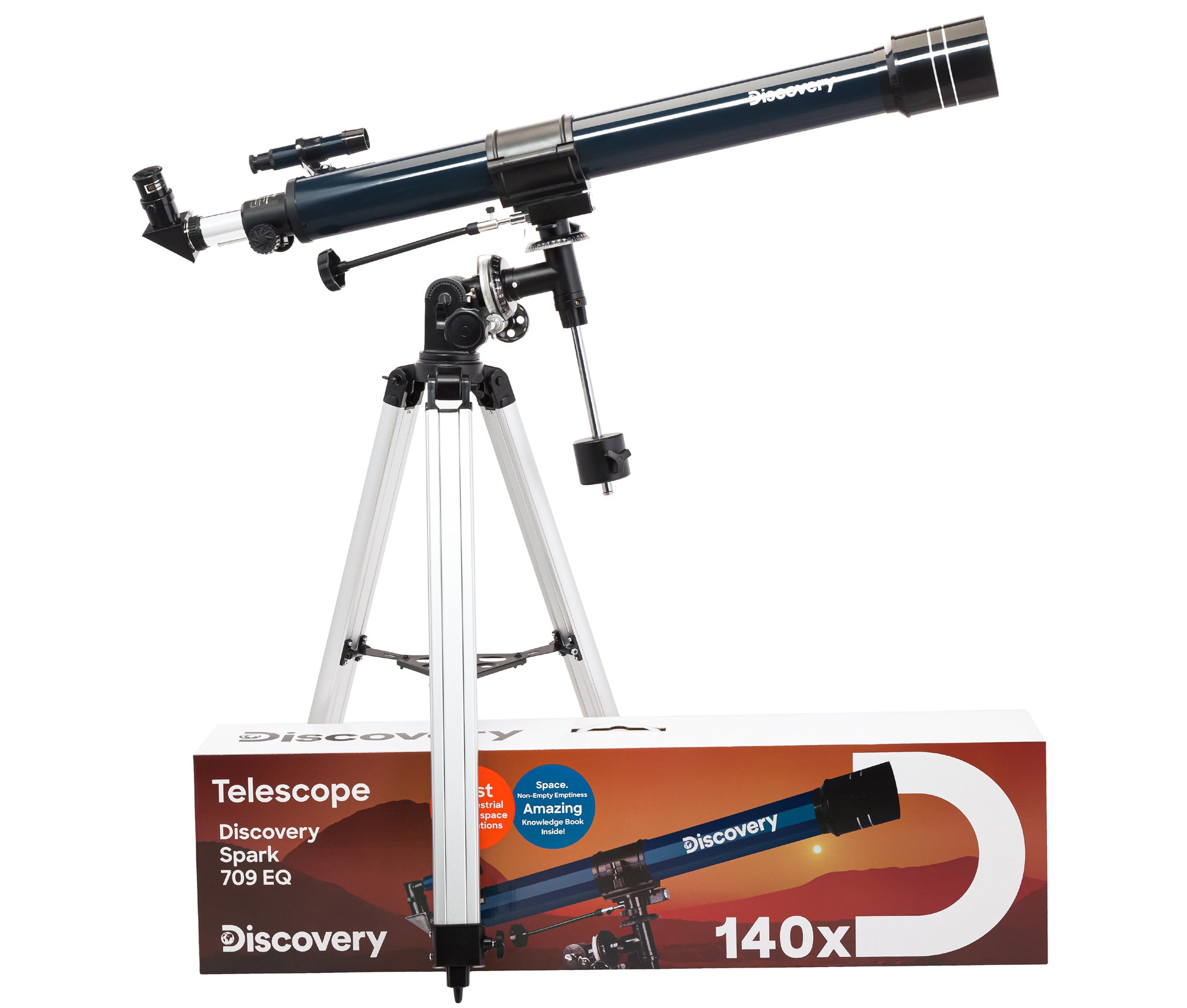 Telescopio Levenhuk Discovery Spark 709 EQ con libro