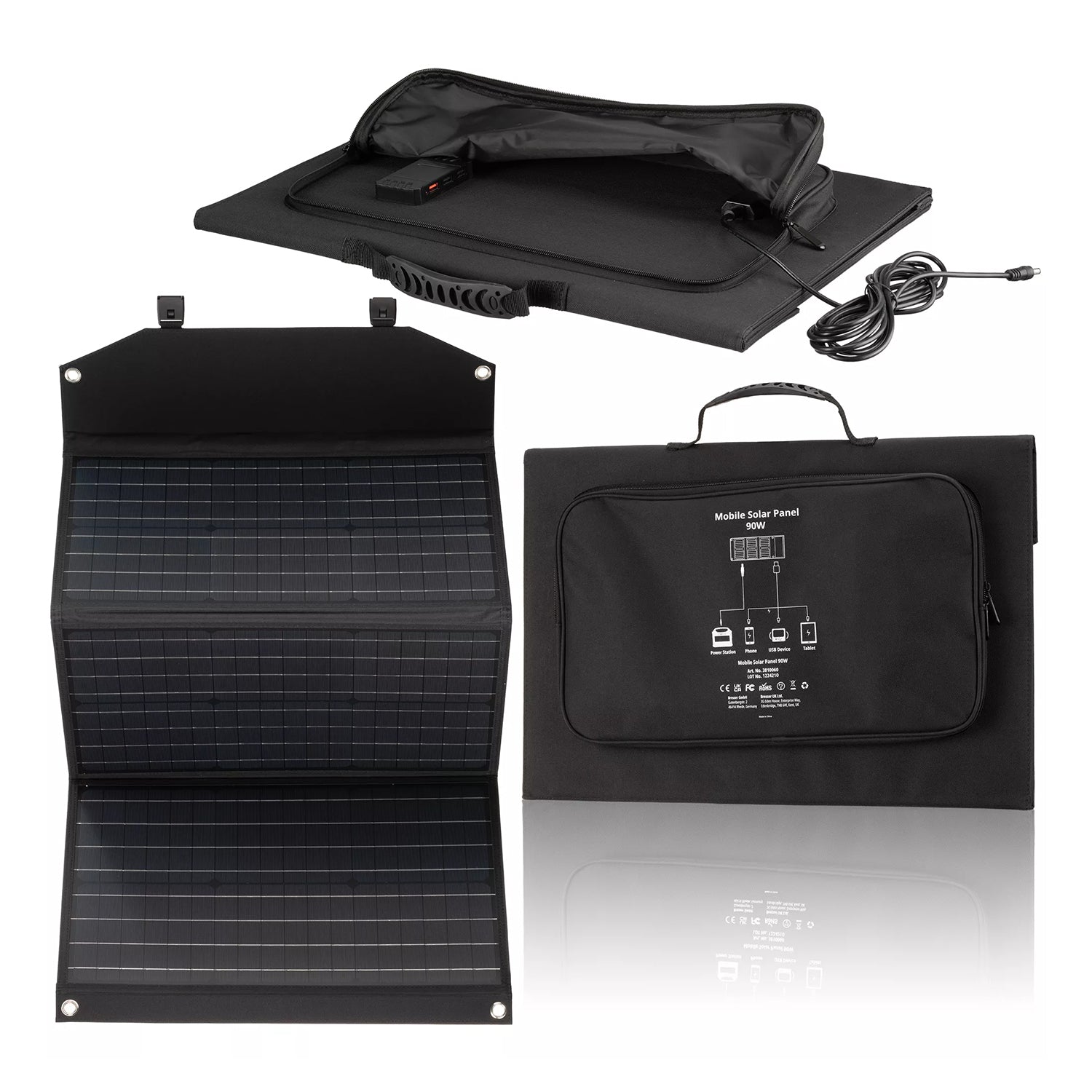 Caricabatterie solare portatile Bresser 90 watt con alimentazione USB