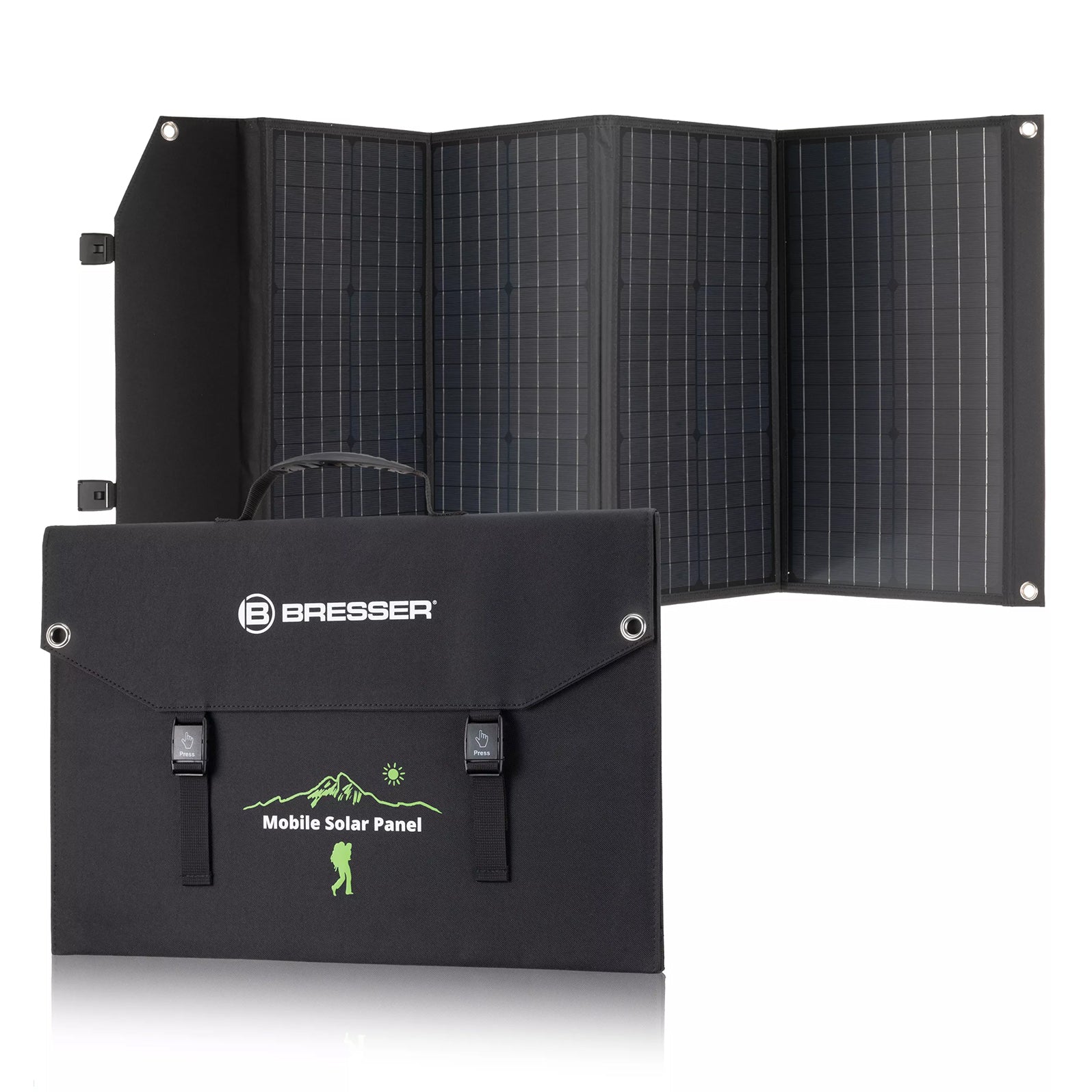 Caricabatterie solare portatile Bresser 120 watt con alimentazione USB