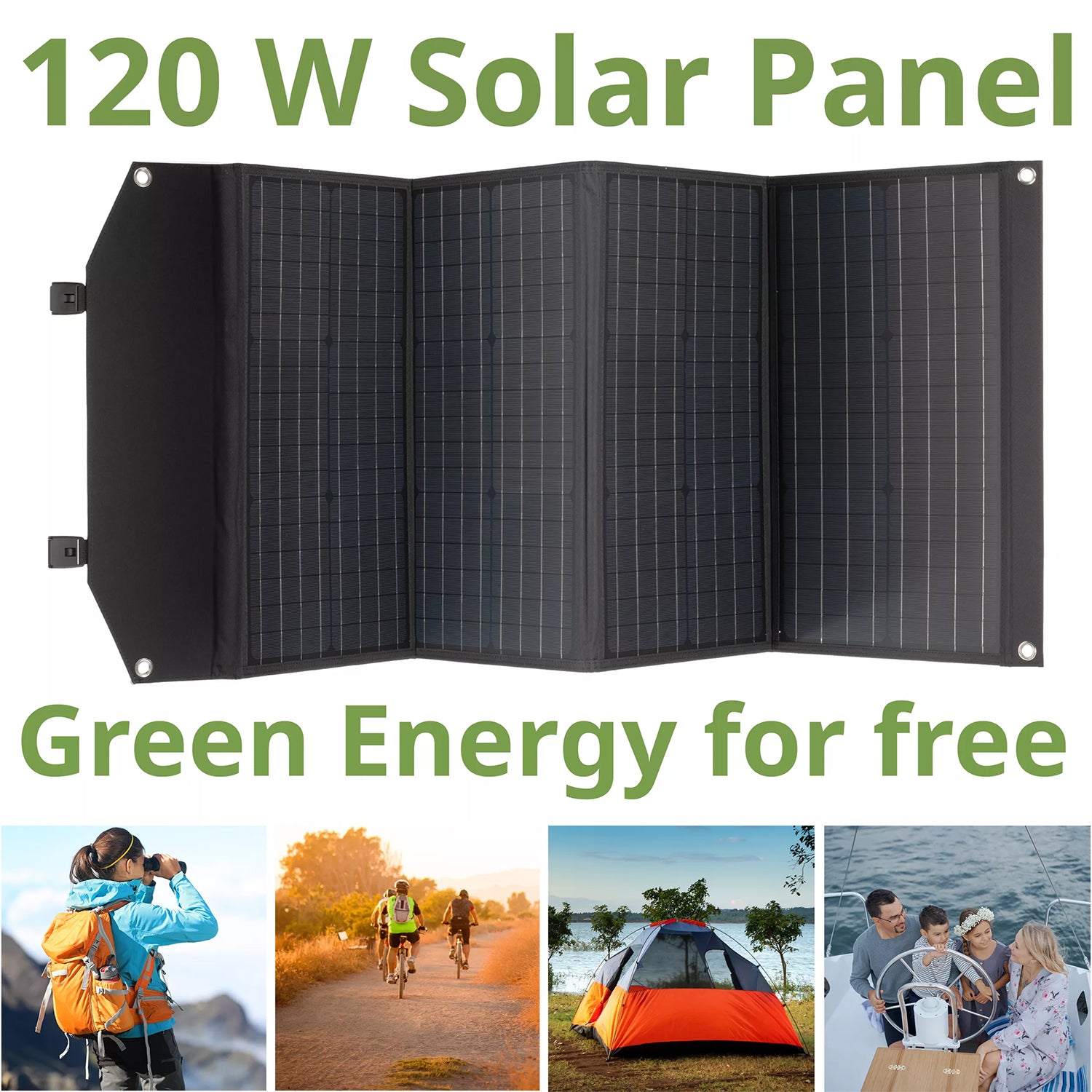 Caricabatterie solare portatile Bresser 120 watt con alimentazione USB