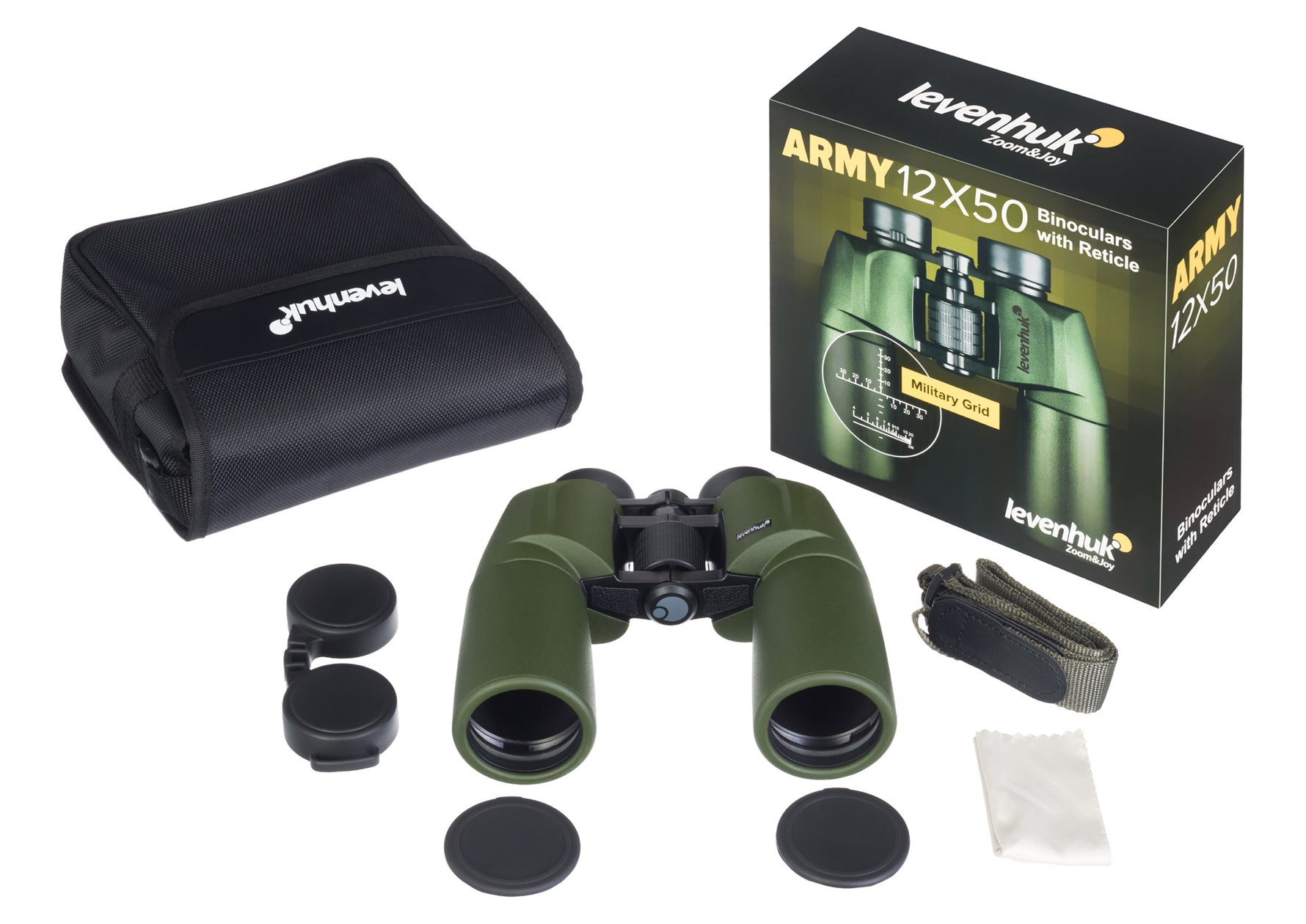 Binocolo con reticolo Levenhuk Army 12x50