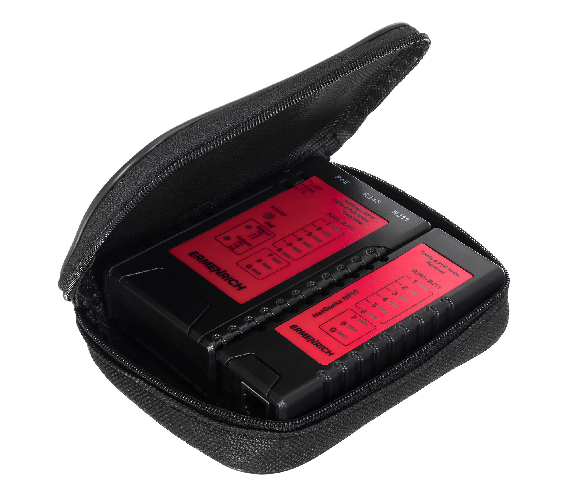 Tester per cavi di rete e PoE Ermenrich NetGeeks NP10