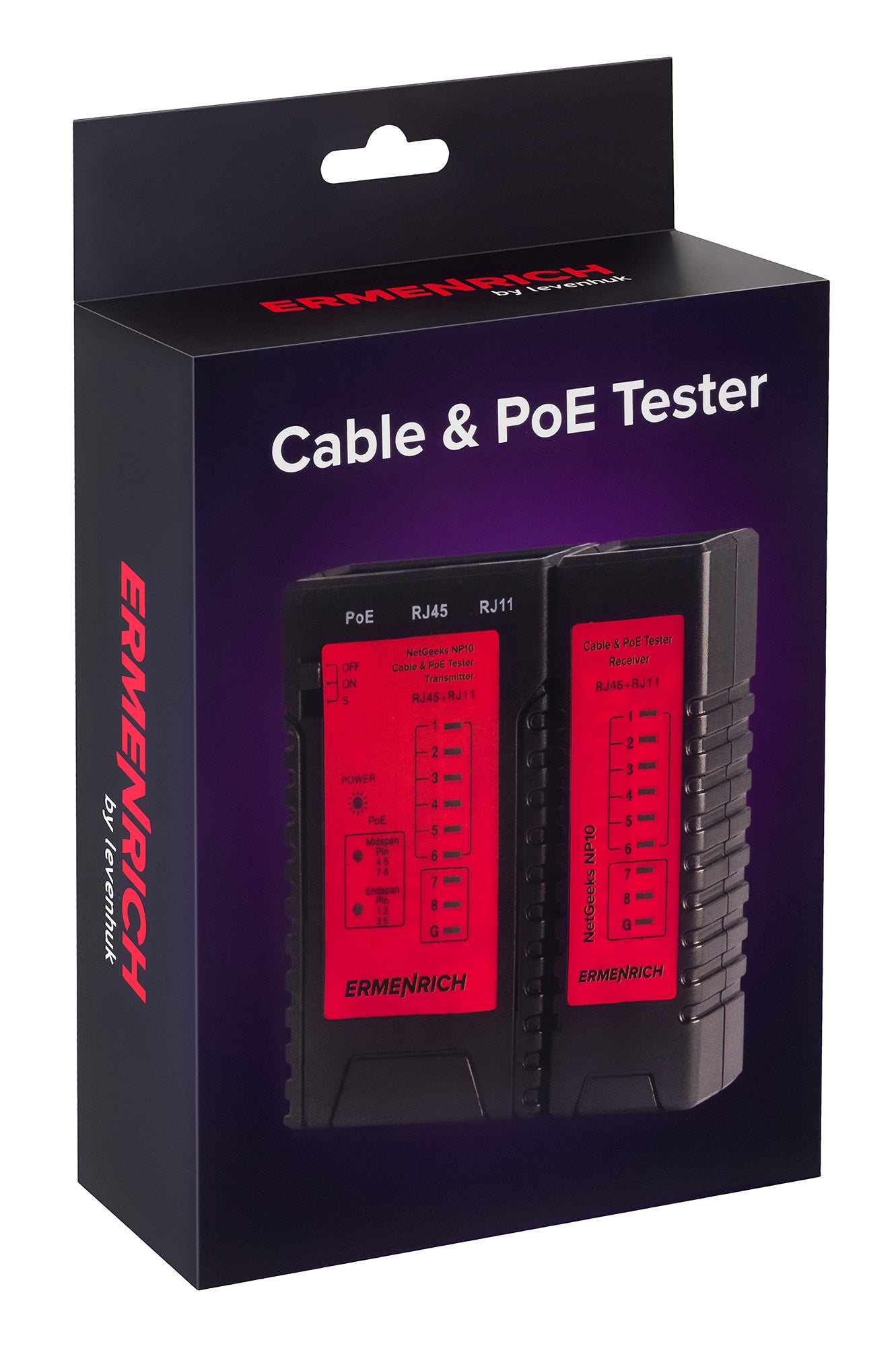 Tester per cavi di rete e PoE Ermenrich NetGeeks NP10