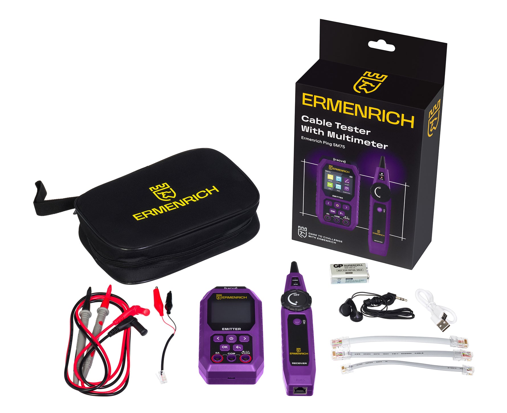 Tester per cavi con multimetro Ermenrich Ping SM75