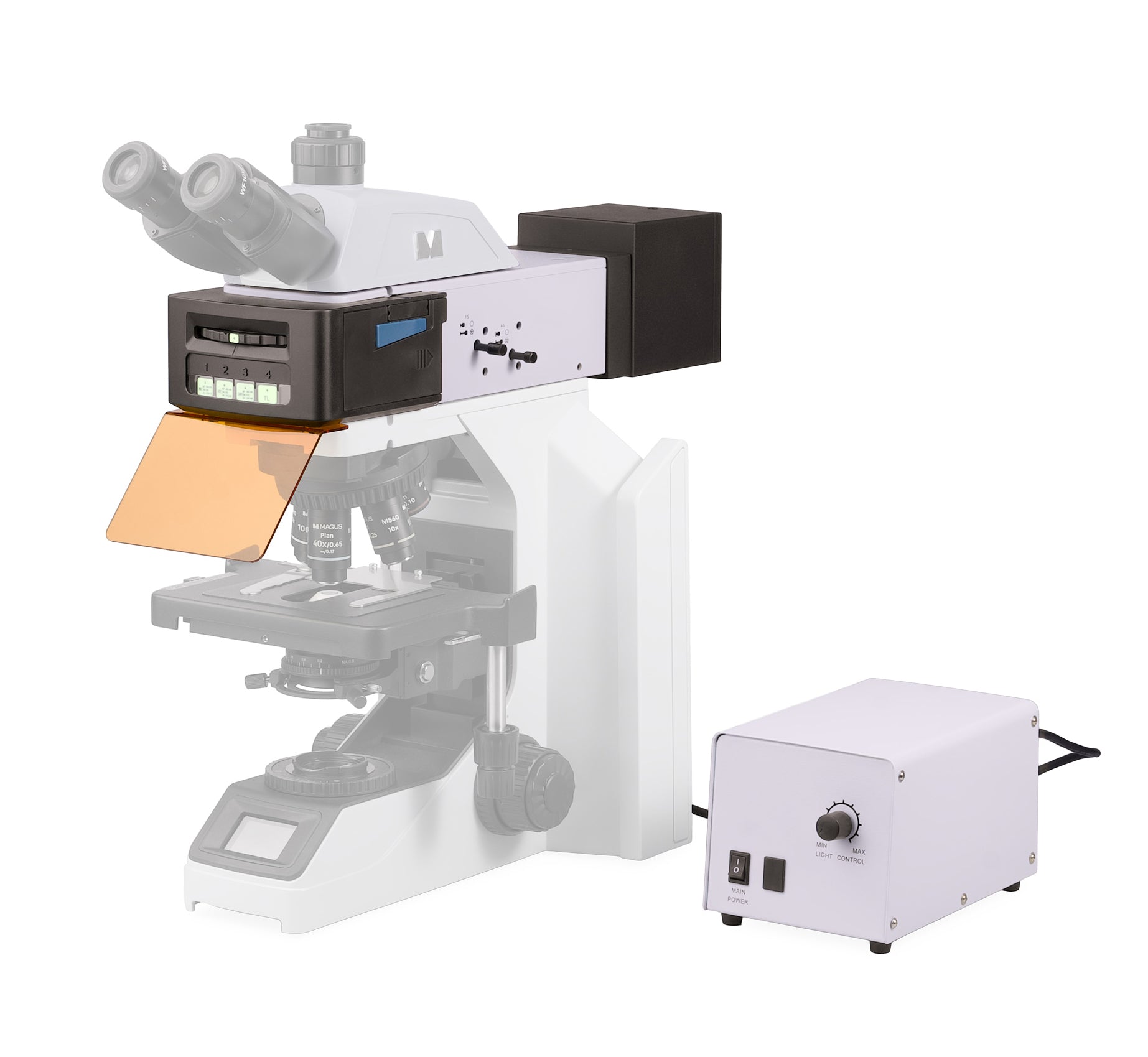 Attacco epi-fluorescenza MAGUS Epi-FL04 LED, cubi per filtri fluorescenti FITC/TRITC/DAPI