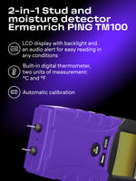 Rilevatore di montanti e di umidità 2 in 1 Ermenrich Ping TM100