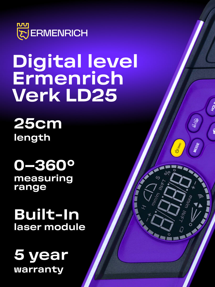 Livella digitale Ermenrich Verk LD25, con laser