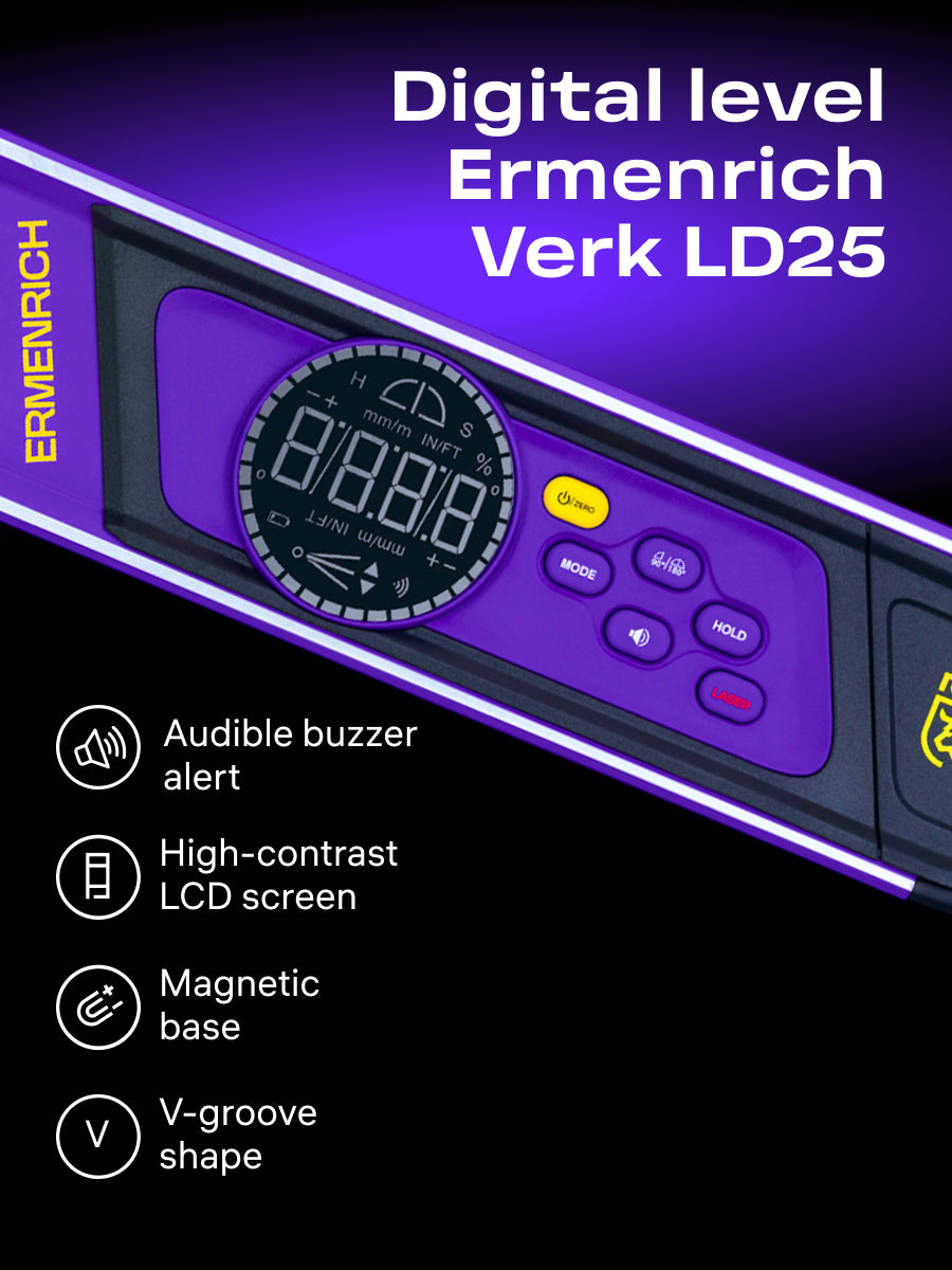 Livella digitale Ermenrich Verk LD25, con laser