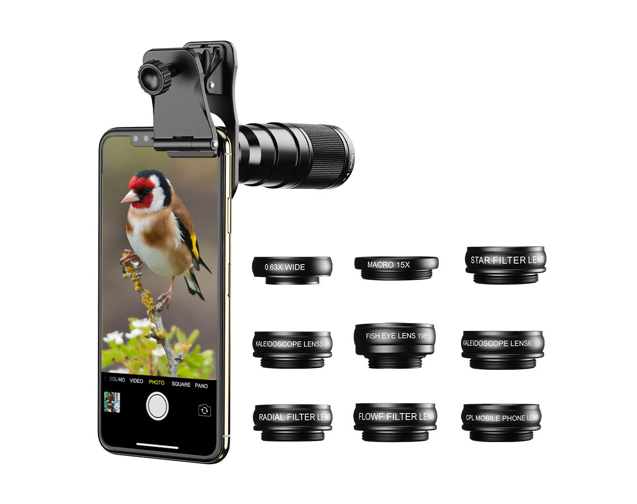 Set di lenti per smartphone Levenhuk Kelvin SLS10