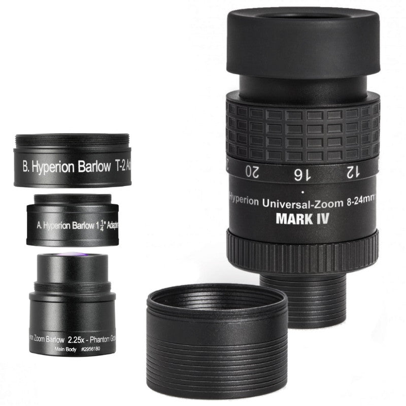 Oculare zoom Hyperion Universal Mark IV + lente di Barlow zoom, set