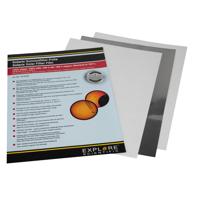 Pellicola filtrante Filtro solare in foglio Solarix con papercraft DIN A4, ND5