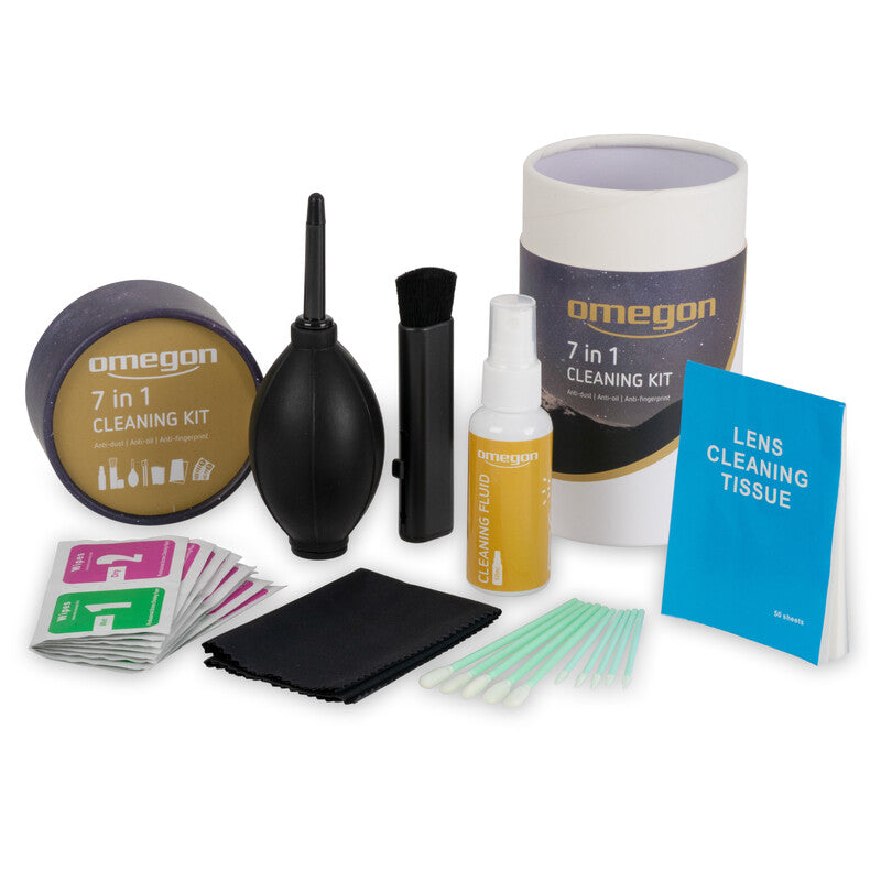 Kit per la pulizia delle lenti 7 in 1 Omegon