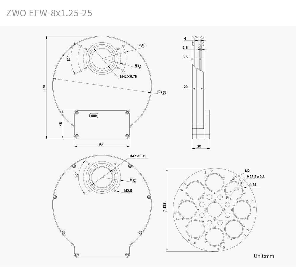 Ruota portafiltri EFW 8x1.25" V25