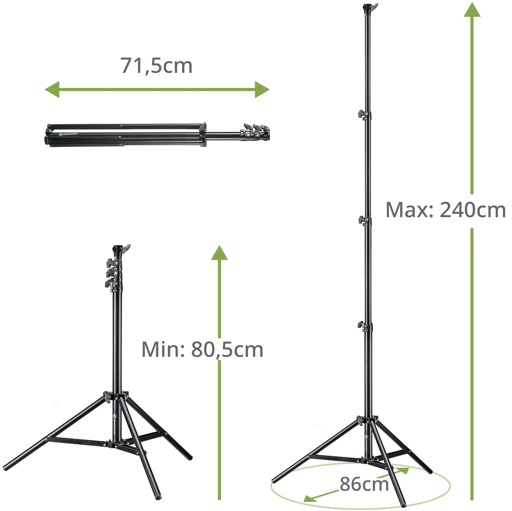 Treppiede per riflettori Bresser BR-TP240 PRO-1 compatto 240cm
