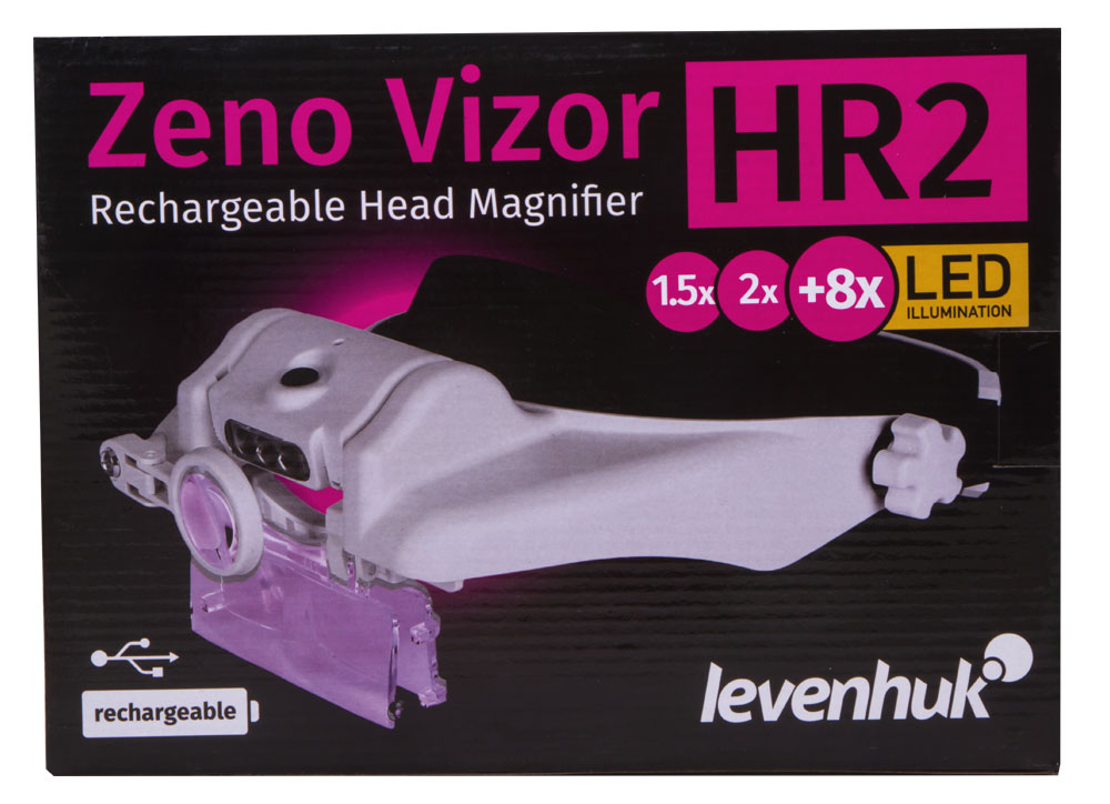Lente d’ingrandimento frontale ricaricabile Levenhuk Zeno Vizor HR2