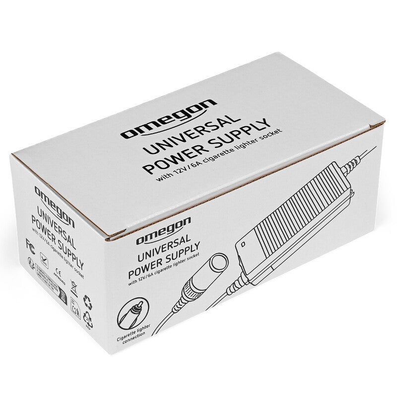 Trasformatore Alimentatore universale europeo 12 V/6A con presa accendisigari
