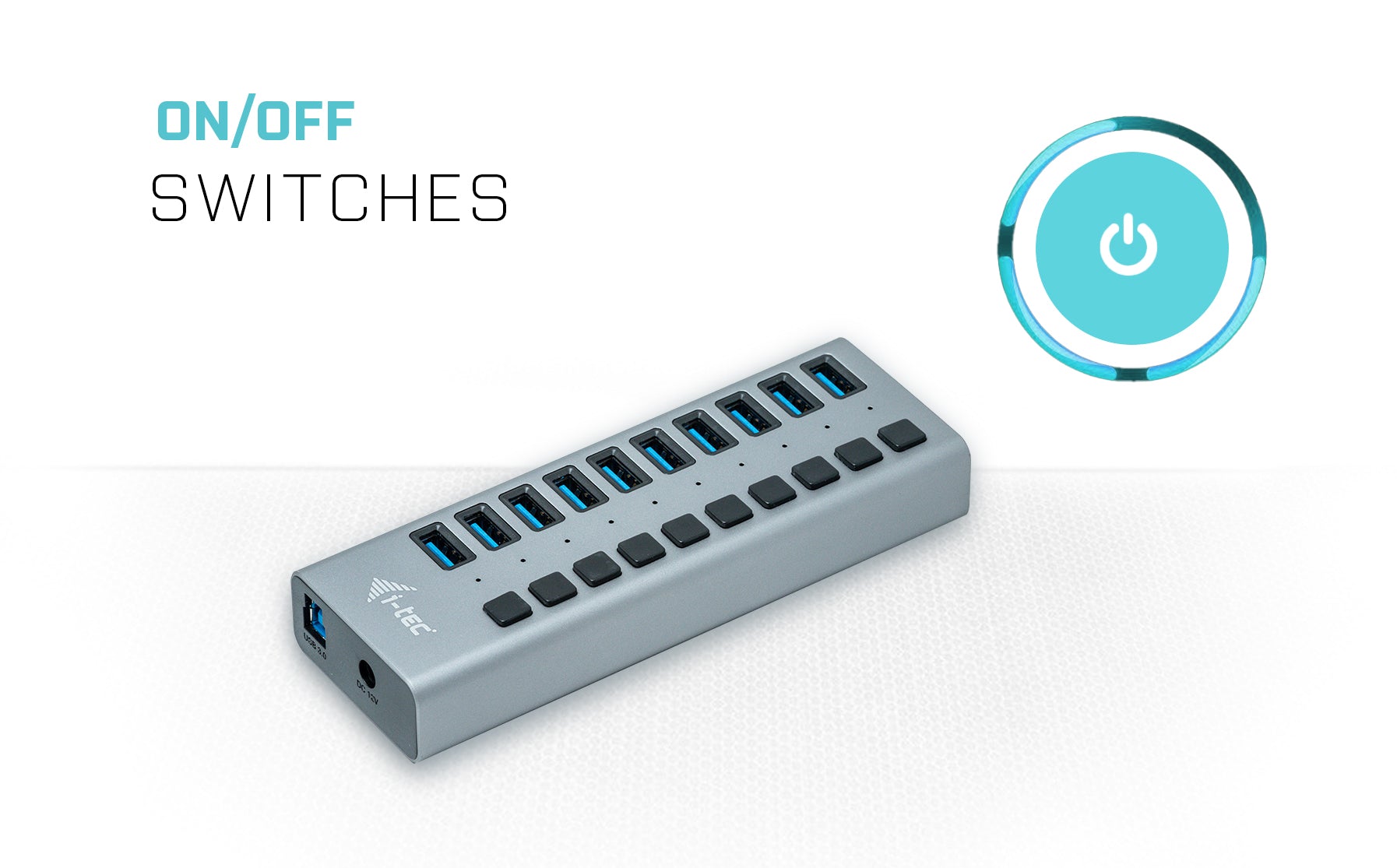 HUB USB 3.0 10 porte + Power Adapter 48 W