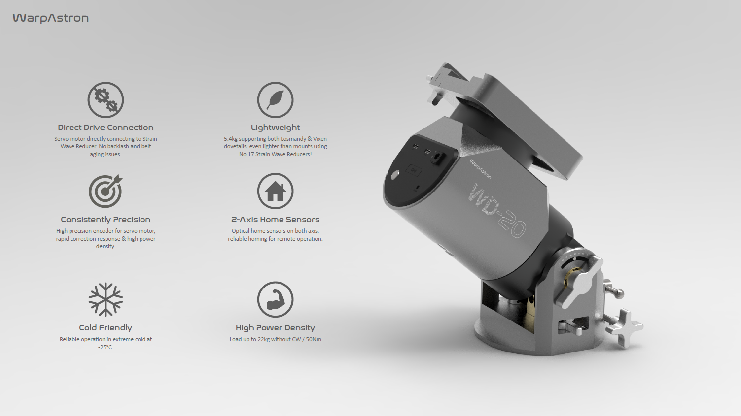 Montatura WarpAstron WD-20 Harmonic Direct Drive