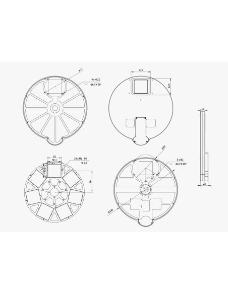 Ruota porta filtri quadrato EFW-7x50