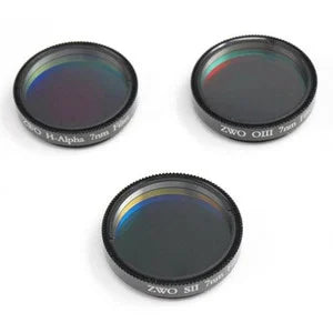 ZWO FILTER 1.25" FILTER SET: H-ALPHA, SII, OIII